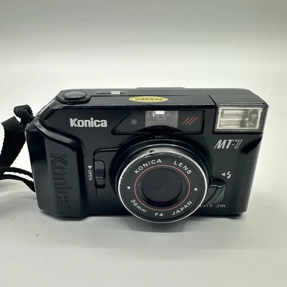 Konica MT-7 Black 36mm f/4 Lens Point‎ Shoot 35mm Film Camera